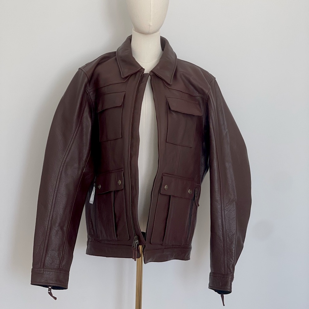Harley-Davidson Classic Brown Leather Jacket - Men’s Size لارجي